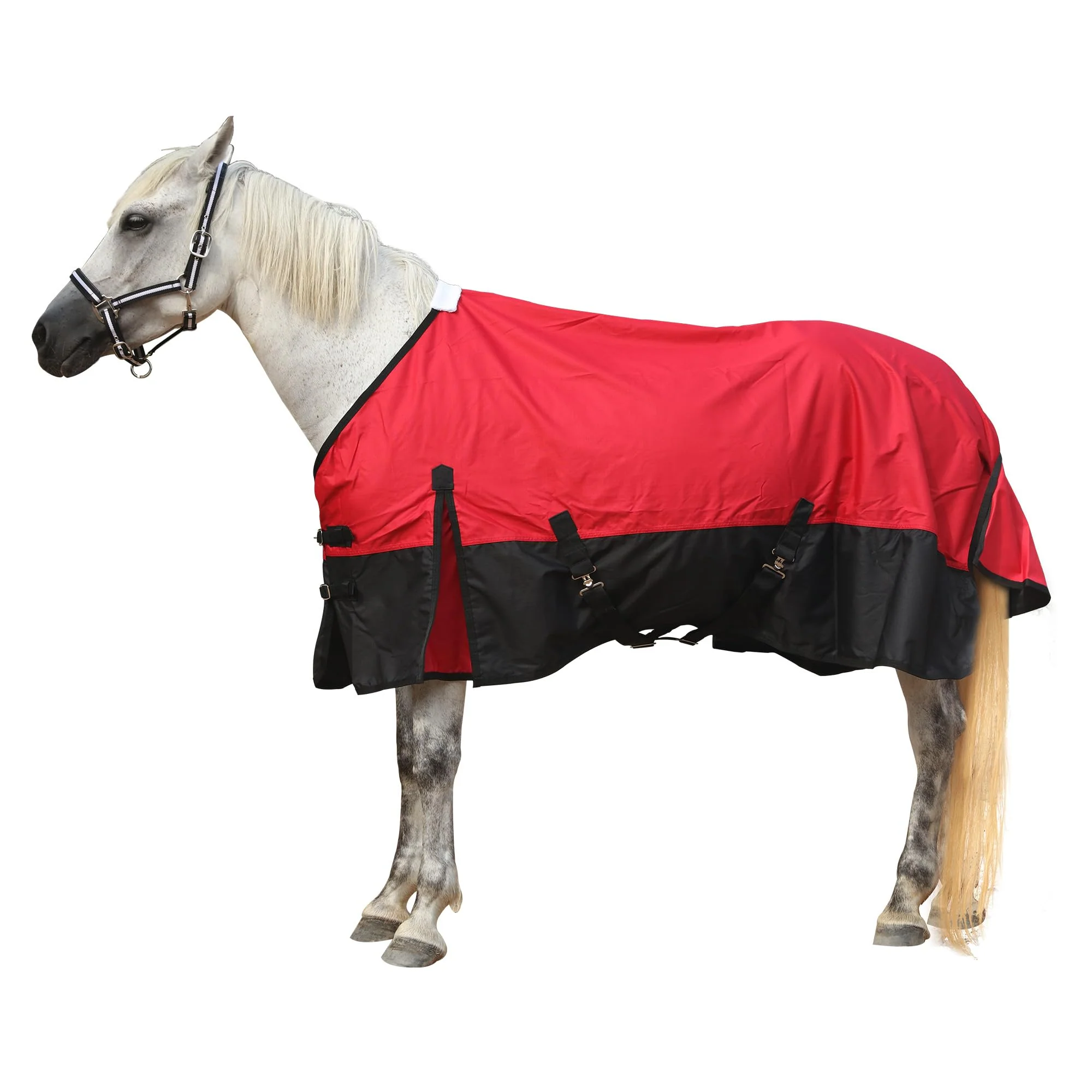 Authentic Gallopoff 600D Rip-Stop Horse Rain Sheet - Lightweight Waterproof Turnout Blanket No Fill Red Black 75 Casual