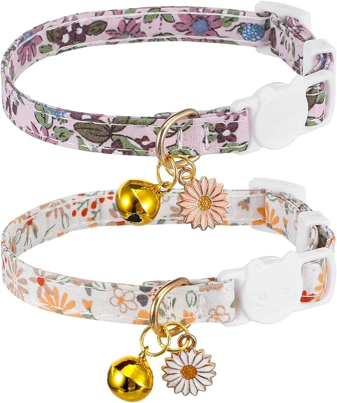 World-Class 2 Pack Cotton Breakaway Cat Collars Original Design