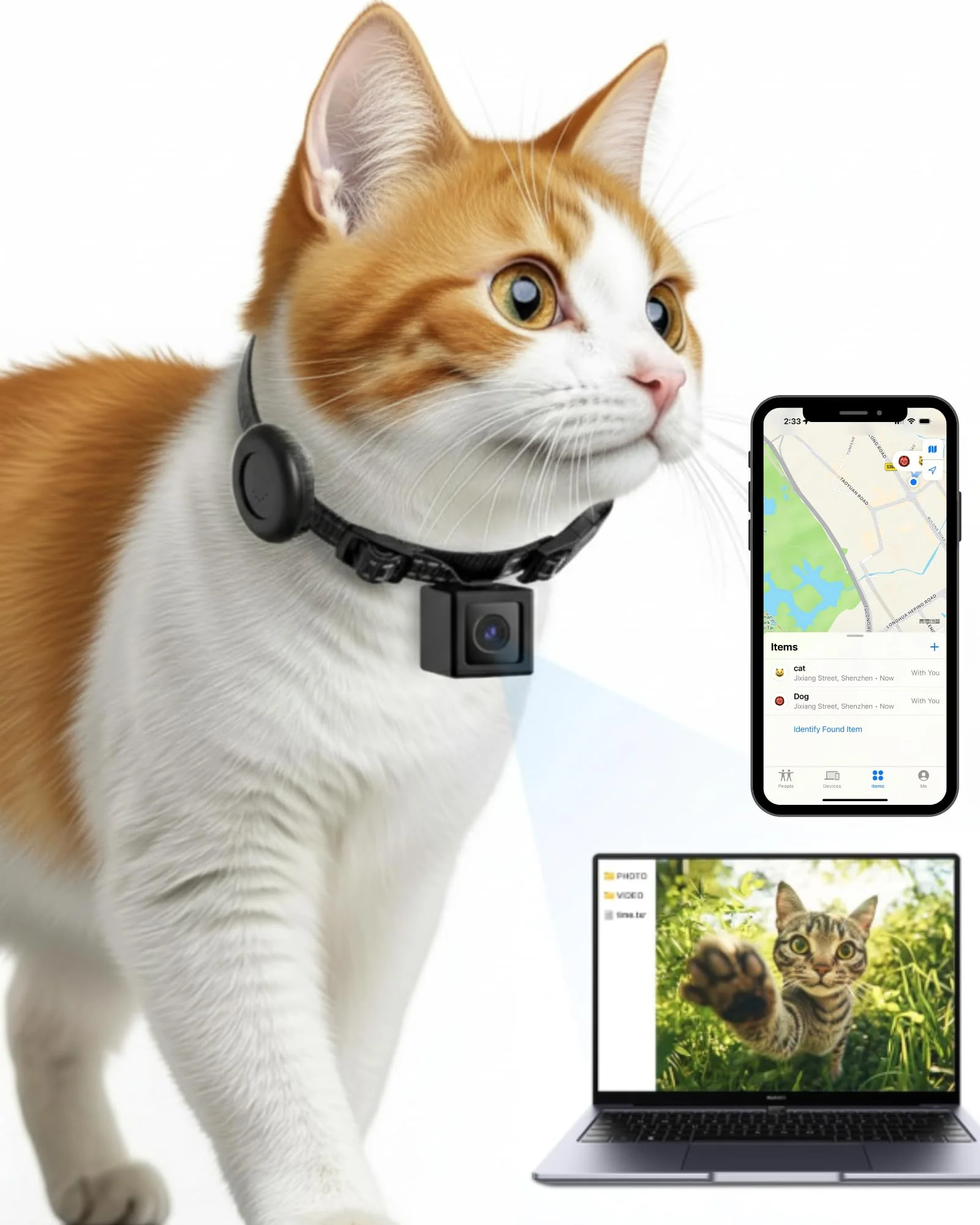 Quality ZoomaraKam Cat Camera Collar with Tracker Tag — 1080p HD Pet POV No WiFi High-Grade