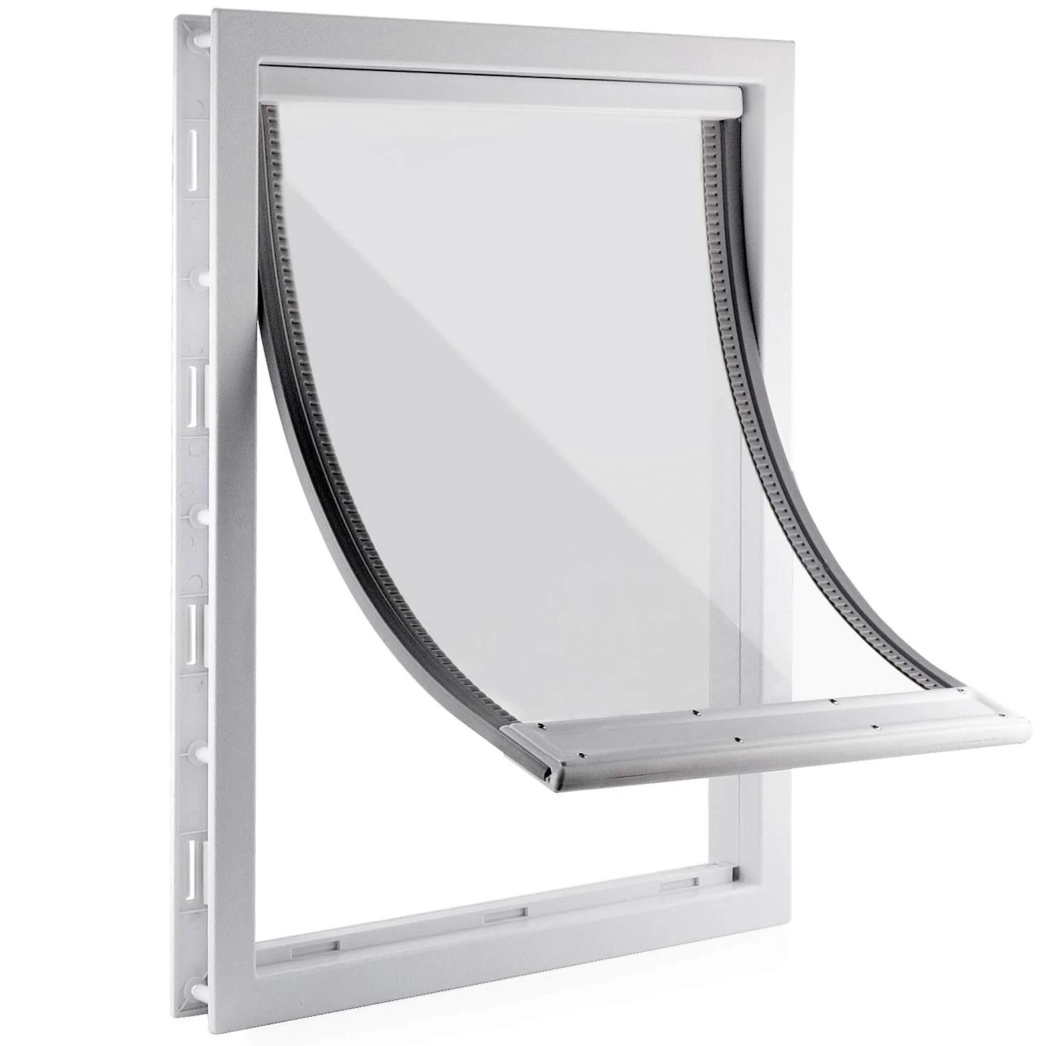 Exclusive CEESC Large Dog Door with Soft Magnetic Flap Snap-in Panel XL White Advanced