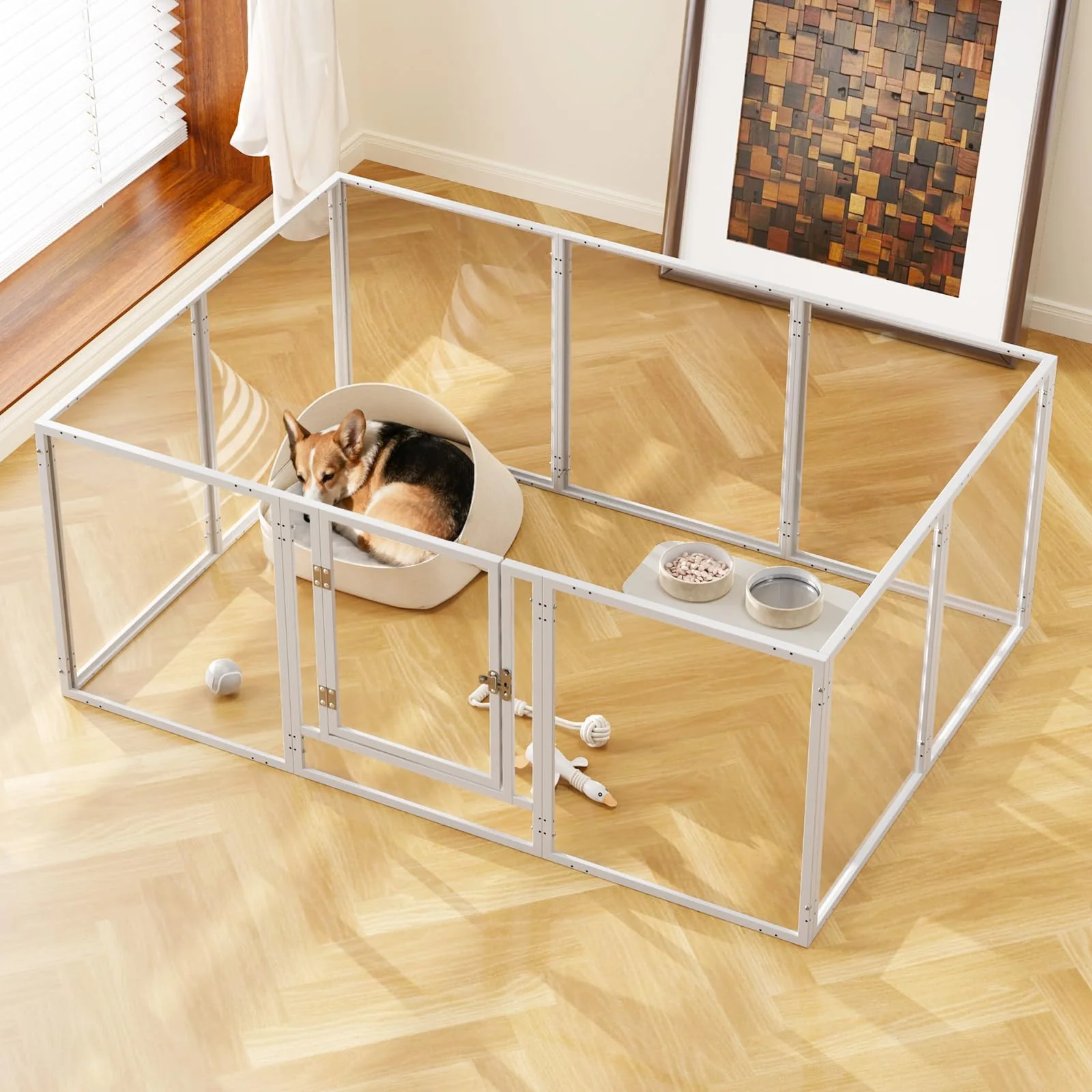 Responsible WSHPY Clear Acrylic Dog Play Pen – 59 Indoor Outdoor 10-Panel Pet Enclosure Contemporary