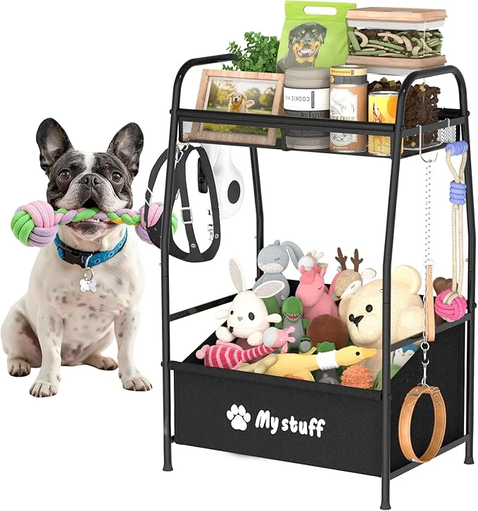 Traditional Medium Dog Toy basket Toy Box for Dogs Pet Toys Bin Dog Metal Wire Basket for Toys Food Storage Storage Organizer Chest Storage Toy Box for Living Room Area Black About ThisOverview Elegant