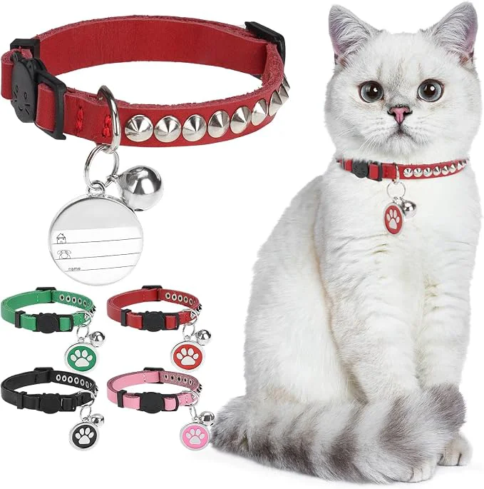 Advanced Leather Personalized Breakaway Cat Collar Safe