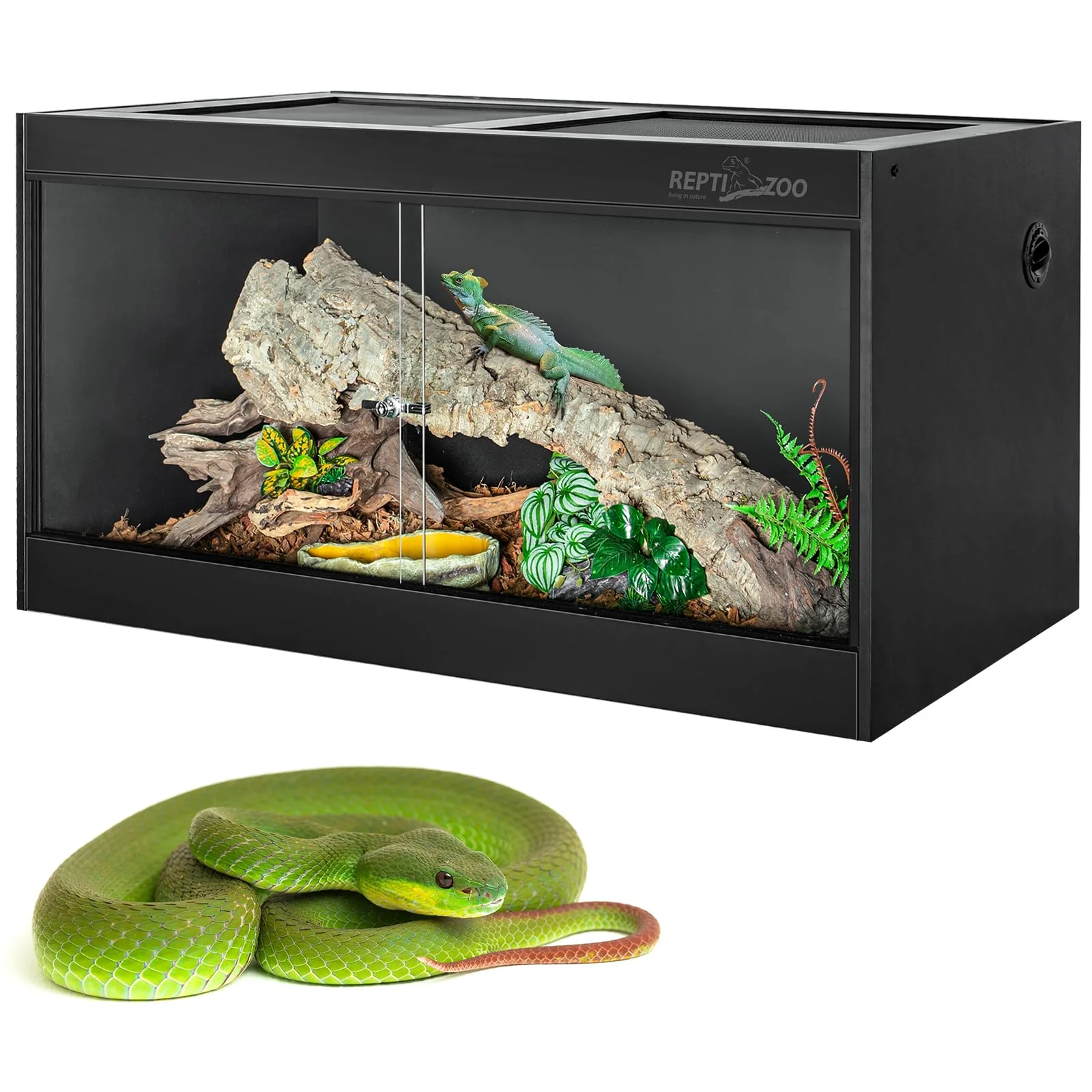 Superior REPTI ZOO 120 Gallon PVC Reptile Tank Terrarium — 48x24x24 Sliding Door Screen Ventilation Outstanding