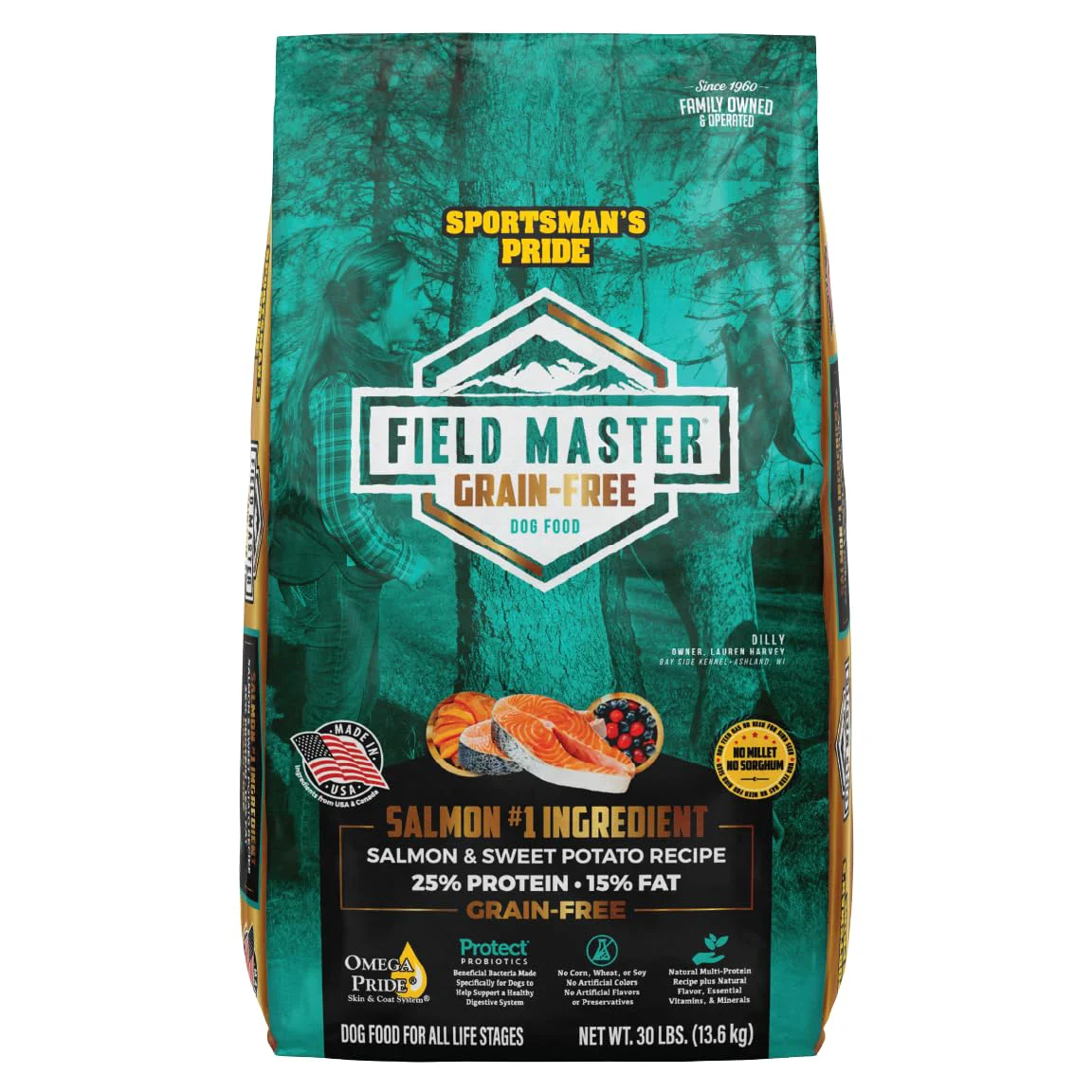 User-Friendly Sportsman's Pride Field Master Grain- Salmon Sweet Potato Dry Dog Food 30-lb Bag Reusable