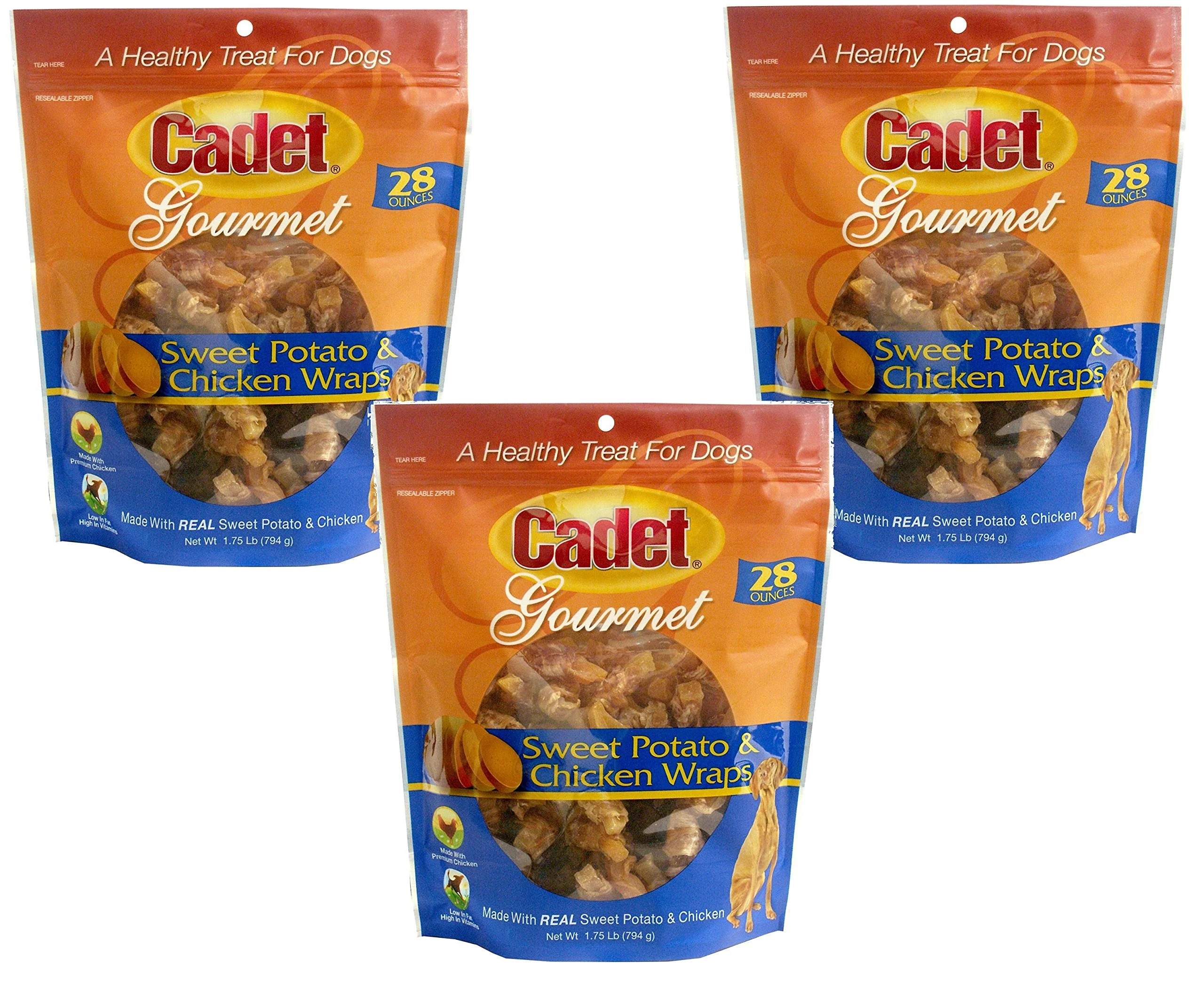 World-Class Cadet Gourmet Wraps – Chicken Sweet Potato Dog Treats Lightweight