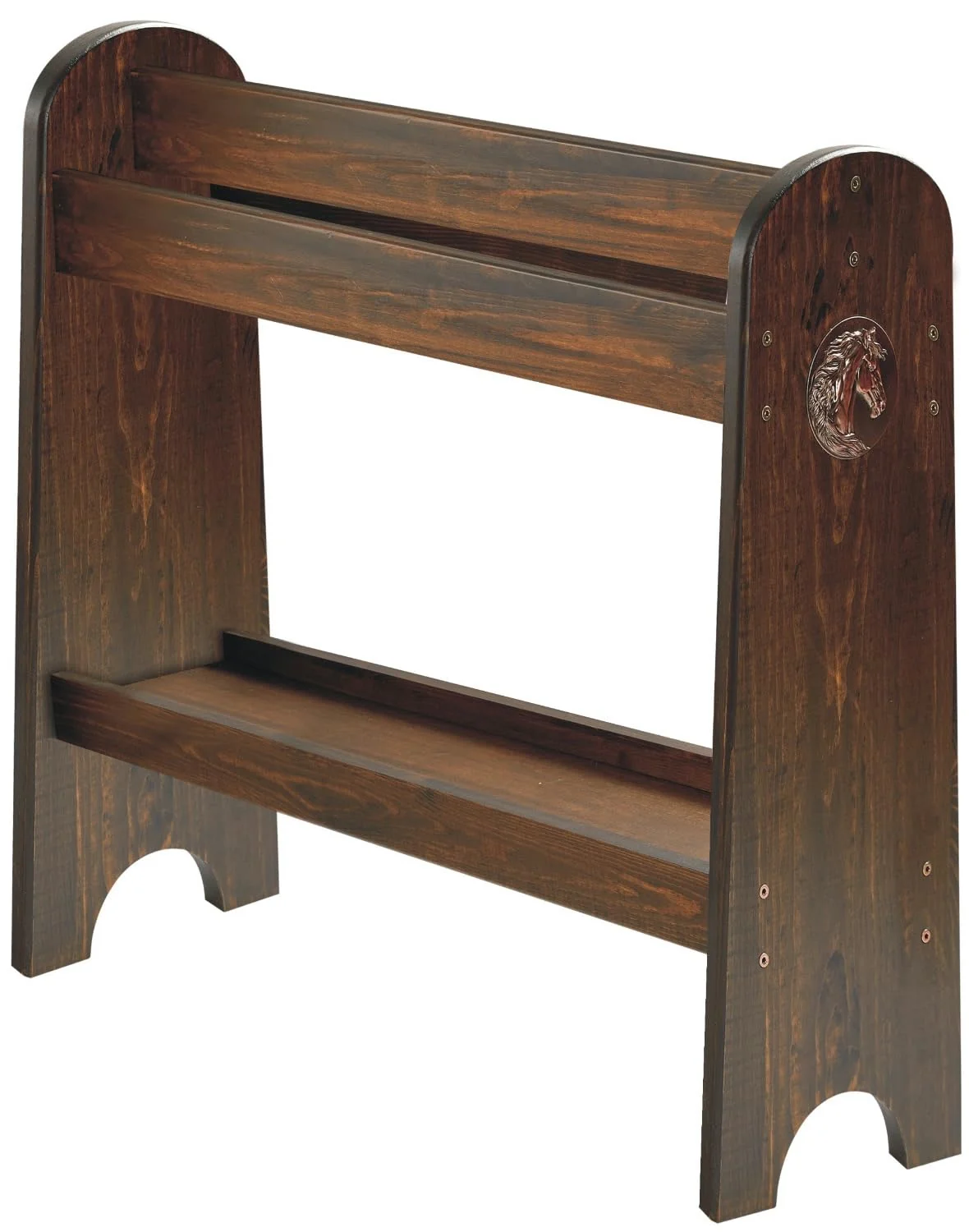 Trusted HOTCAN Pine Wood Saddle Rack – Walnut Finish Western Tack Display Storage Advanced