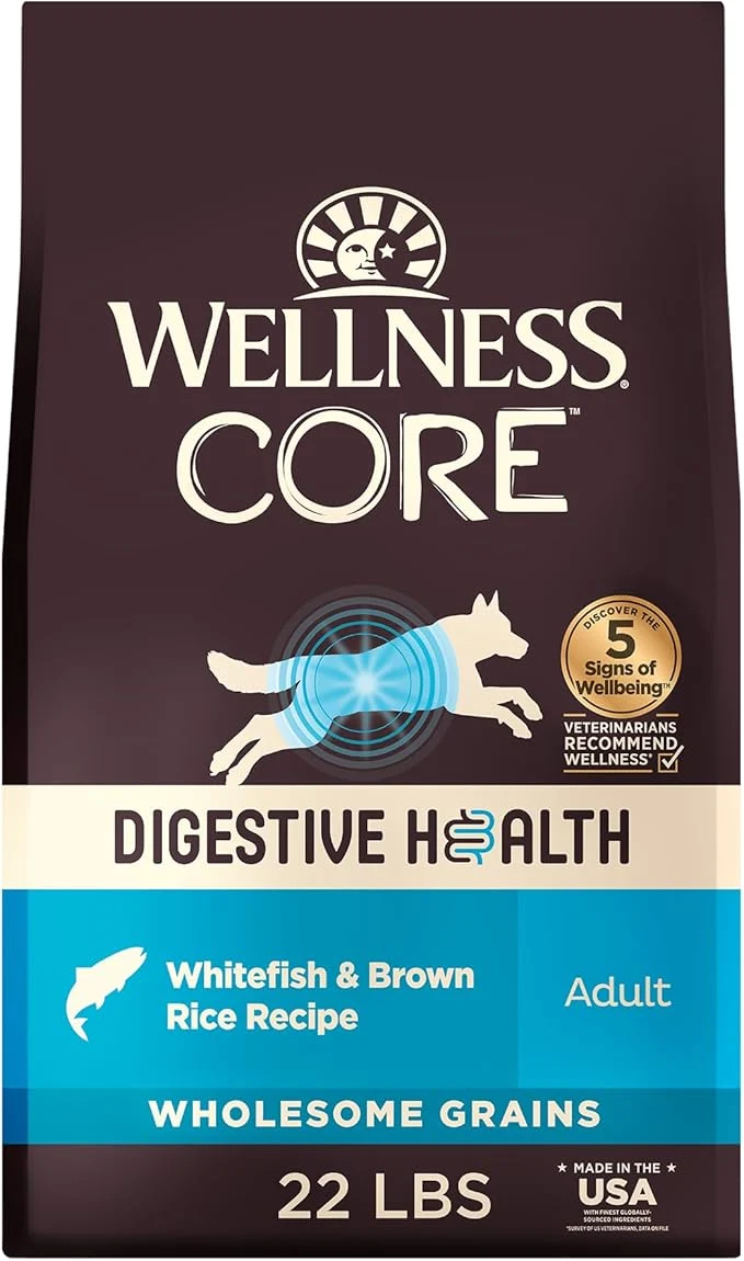 Fast Wellness CORE Digestive Health Dry Dog Food Wholesome Grains Natural Recipe for Dogs with Sensitive Stomachs Whitefish Brown Rice 22-Pound Bag About This Secure