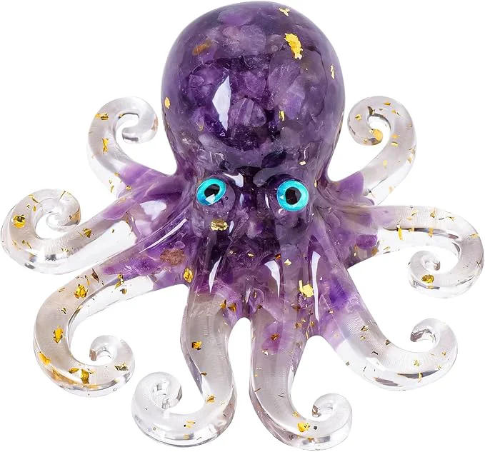 Dependable Octopus Decor Aquarium Amethyst Gravel Decorative Resin Glass Original