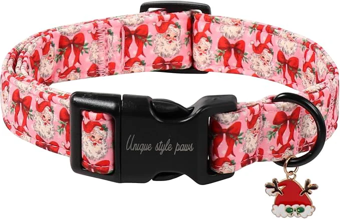 World-Class Unique Style Paws Christmas Dog Collar Lightweight Adjustable Pet Collar Luxury