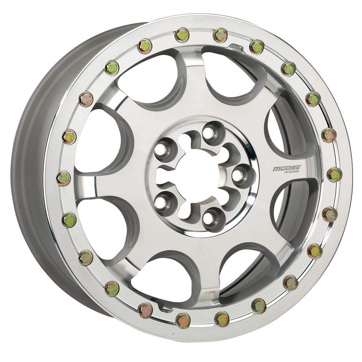 Authentic MOOSE UTILITY Wheel - 351X - 5-Lug Beadlock - Front Rear - Machined - 15x7 - 5 4.5 - 5 2 351BM157545CF64 Clean