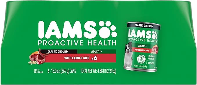 Smooth IAMS Proactive Health Wet Dog Food Adult Wet Dog Food Multipack Ground Dinner with Lamb Rice Pate 13 oz. Pack of 6 About This Excellent