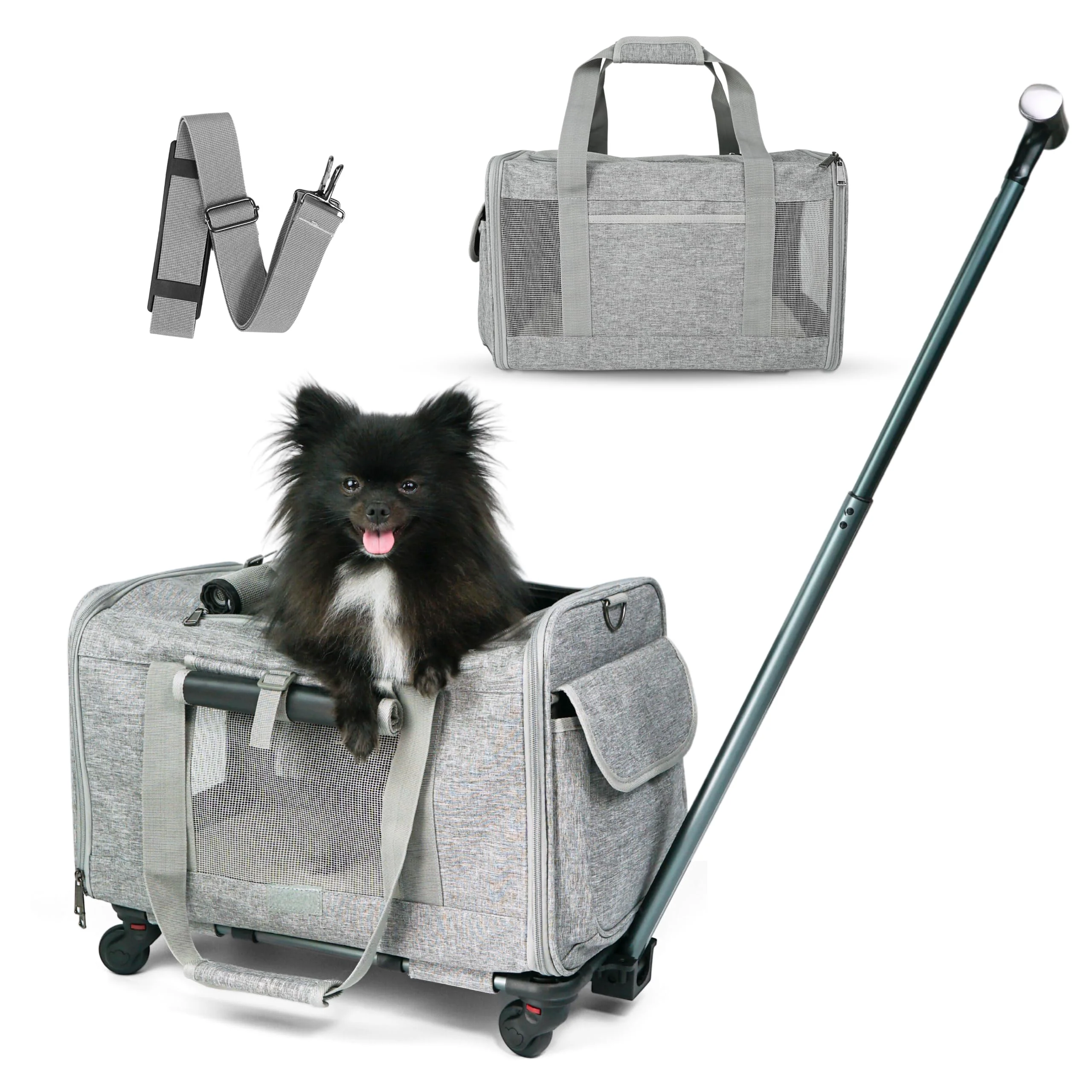 Contemporary NULLA Pet Carrier With Wheels for Small Dogs Up To 15 lbs – Airline- Rolling Carrier Selected