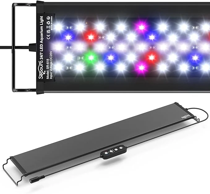 Certified SEAOURA Led Aquarium Light for 24 Inch to 30 Inch Fish Tank 24 7 Cycle and DIY Efficient