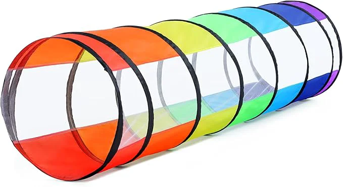 Flexible Moncoland Kids Play Tunnel Tent for Toddlers Colorful Pop Up Crawl Toy Baby Children or Dog Cat with Breathable Mesh Collapsible Gift Boy Girl Indoor Outdoor GamesAbout This Environmentally Friendly