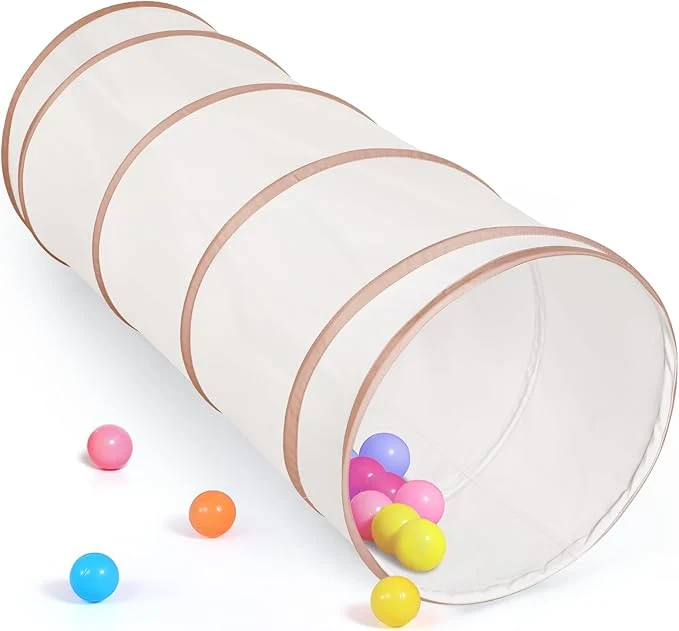 High-Performance Moncoland Kids Play Tunnel Tent for Toddlers Pop Up Crawl Tunnel Toy for Baby or Pet with Neutral Color Collapsible Gift for Boy and Girl Play Tunnel Indoor and Outdoor Game Beige Tunnel About This Crafted
