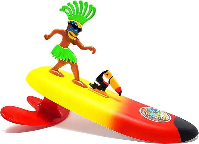 Certified Surfer Dudes Legends Surfer Pets Wave Powered Mini-Surfer Pet and Surfboard Beach Toy - Teahupo'o Tiki and Toucan TikiAbout This Verified