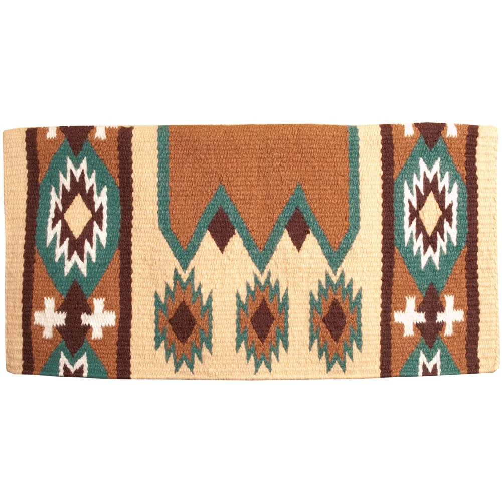 Top-Quality Mustang NZ Wool Laredo Saddle Blanket – 34x36 in 4 lb Custom Cross Design Flexible