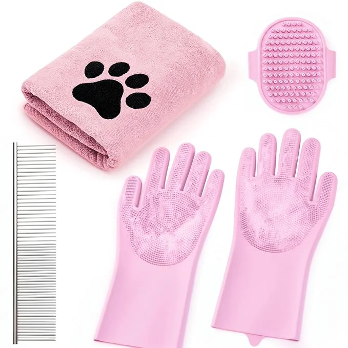 Eco-Friendly Pet Shower Bath Supplies，Dog Shampoo Brush Set User-Friendly