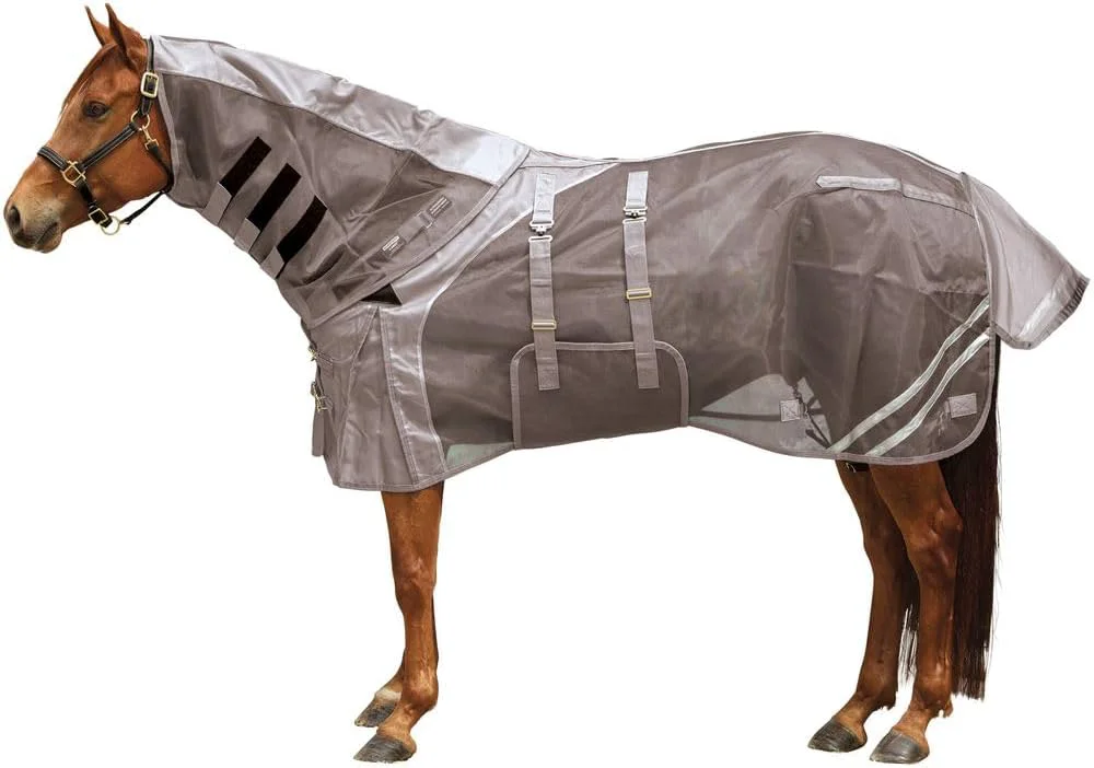Flexible Schneiders Mosquito Mesh II Adjusta-Fit Horse Fly Sheets Insect UV Protection for Horses Durable 350D Mesh Reflective Safety Stripes Exclusive