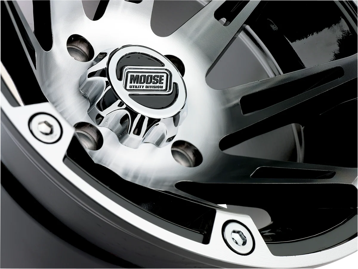 Advanced MOOSE UTILITY Wheel - 387X - Rear - Machined Black - 14x8 - 4 110 - 4 4 387ML148110BW4 Effective