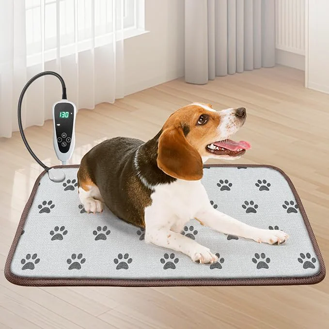 Verified Dog Heating Pad 28x18in with Smart Thermostat Switch and Power Line Protection Clean