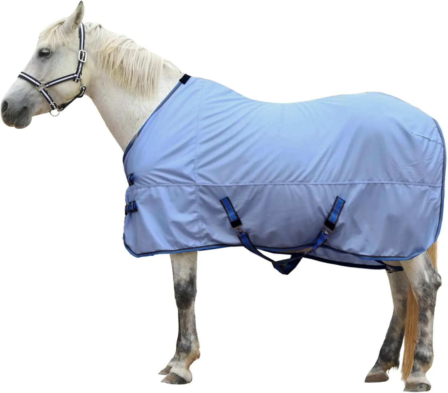 Prestigious Horse Fly Sheet Standard Neck Comfy Mesh Fly Sheet for Horses Equine Summer Sheets UV-Protective Lightblue 69 Official