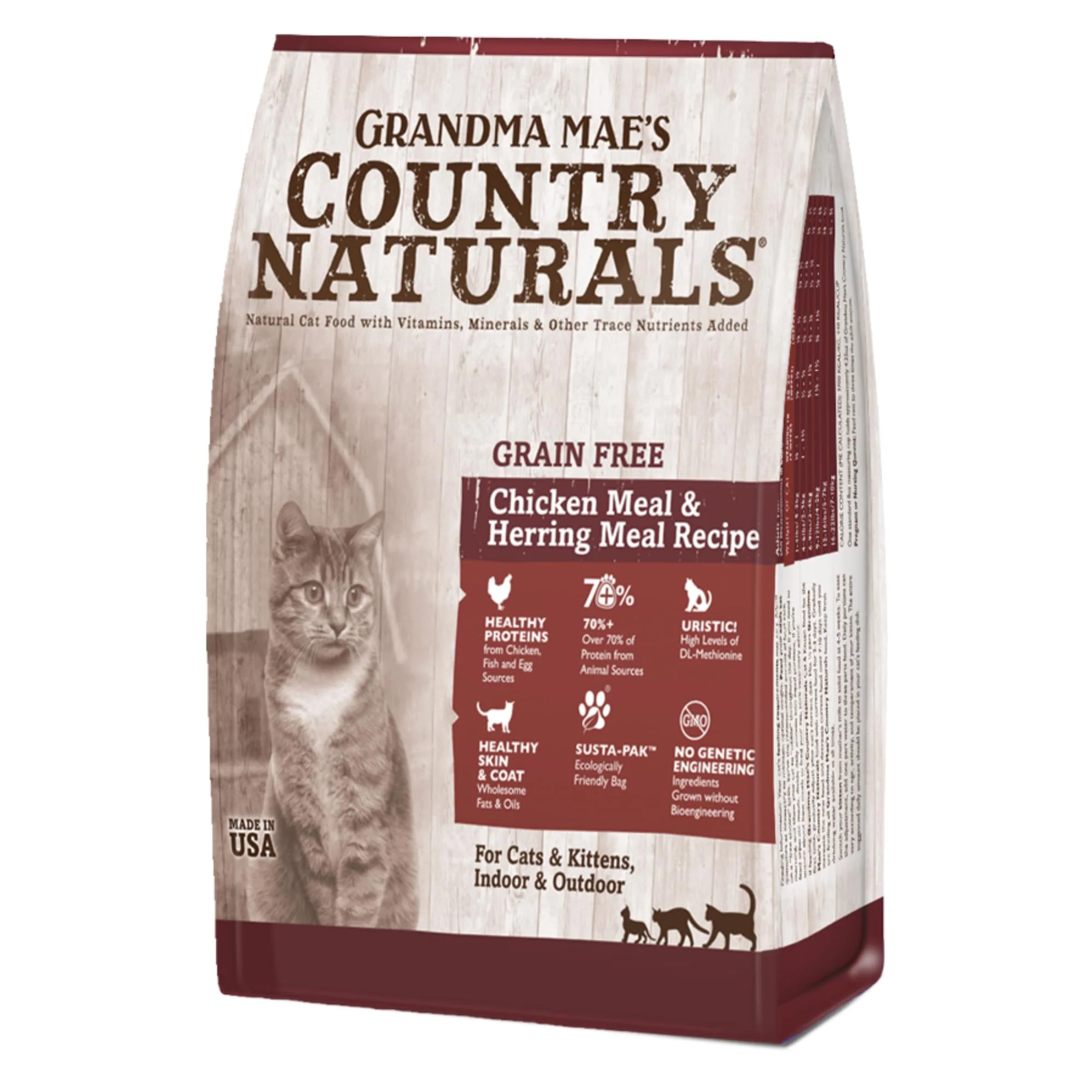 Unique Grandma Mae s Country Naturals Dry Cat Food – Grain Chicken Herring 12lb USA Green