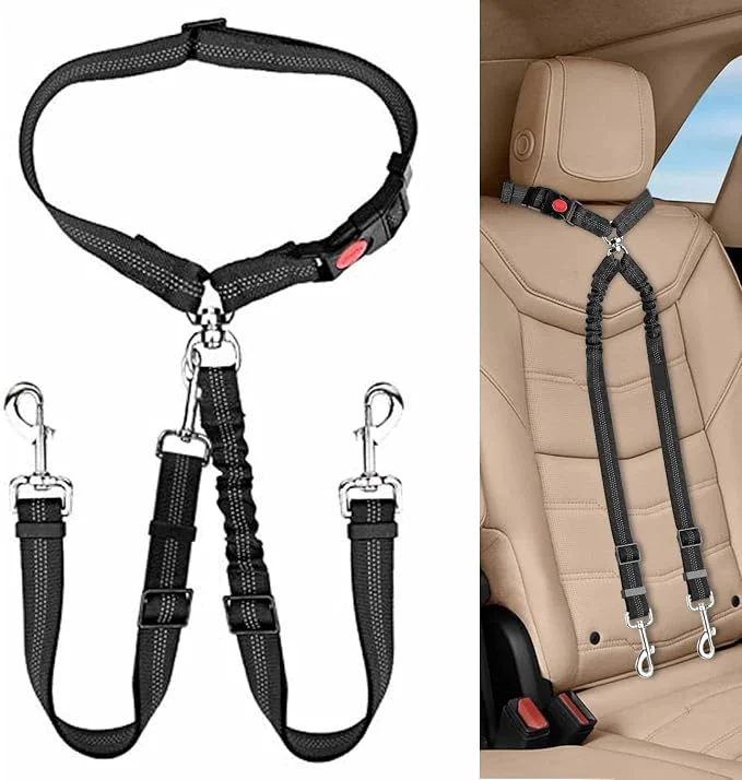 Luxury Dog Seat Belt for Car Dual Pet Vehicle Headrest Restraint Safety Seatbelt Quality