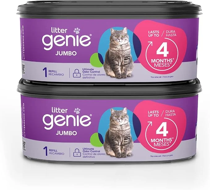 World-Class Litter Genie Refill Bags Jumbo 2-Pack 56 Total ft Up to 8 Months of Supply Dependable