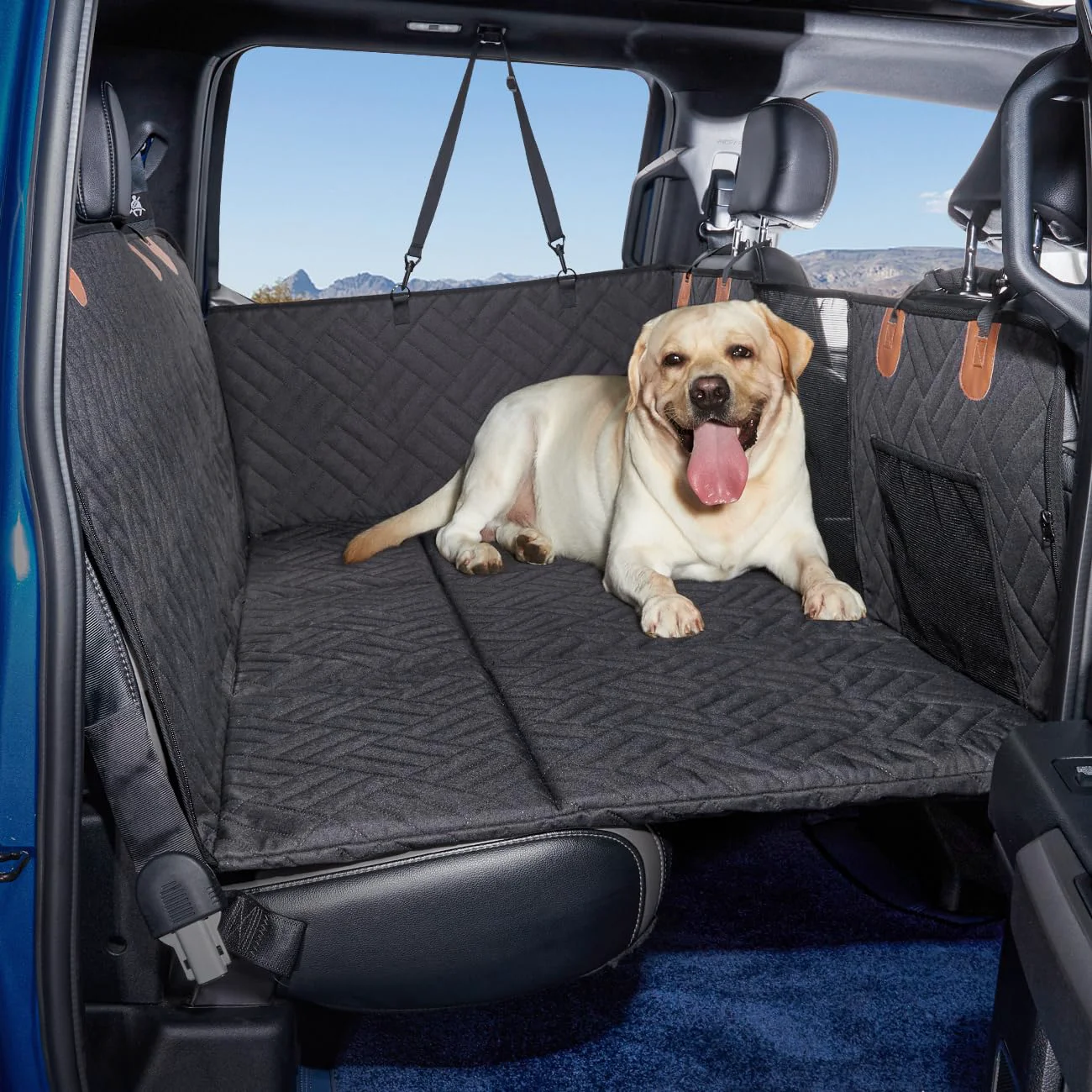 Unique TKYZ Dog Back Seat Extender for Trucks – Non-Inflatable Car Bed Hammock Fits F-150 RAM 1500 Silverado Reusable