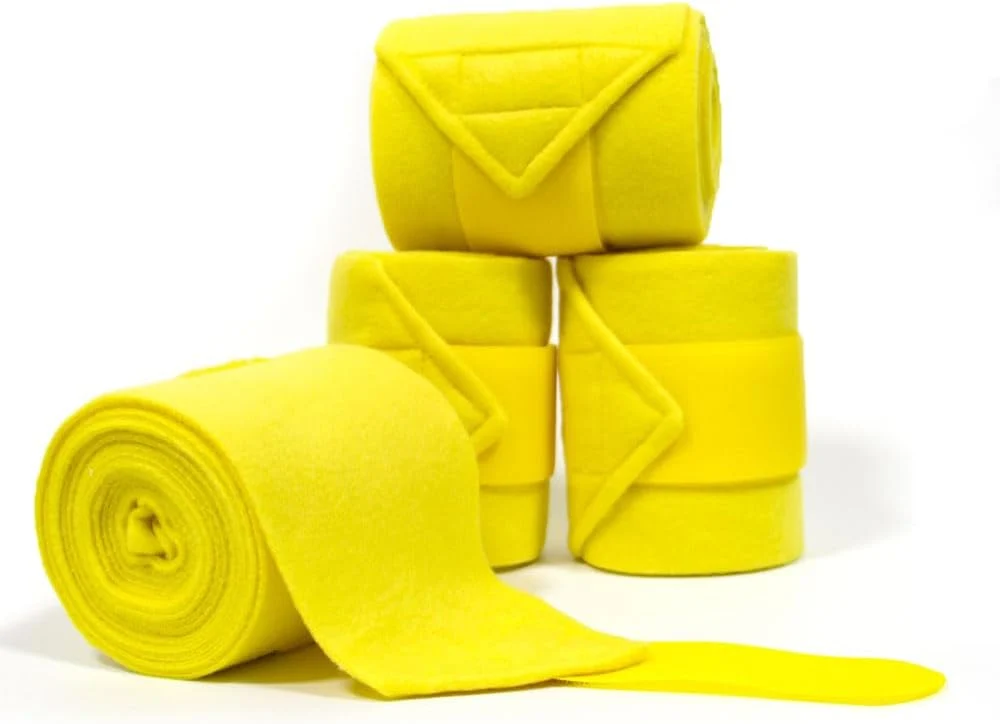Exceptional Horse Polo Leg Wraps Soft Fleece Wraps Equestrian Leg Bandage 4-Pack Full 10ft Yellow Proven