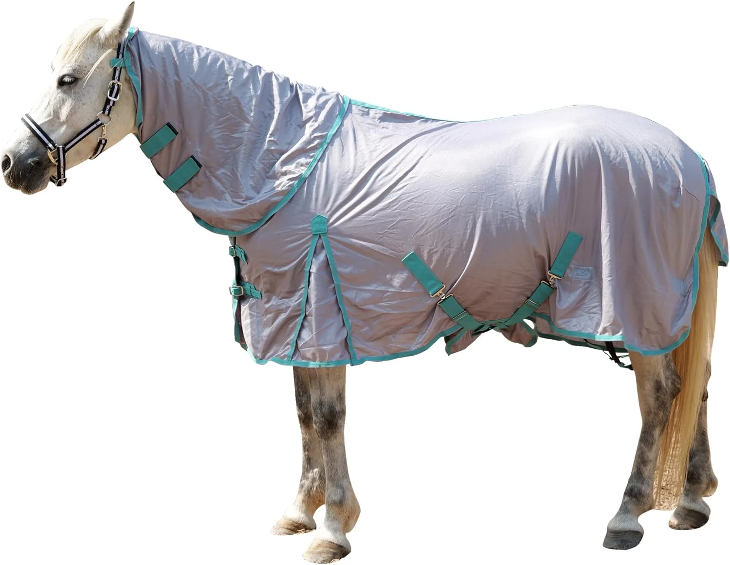 Specialty Horse Fly Sheet with Detachable Neck Cover Belly Wrap Adjustable Fly Sheet for Horses Ventilated Airflow Mesh Equine Cooling Summer Flysheet Grey 72 Carefully Designed