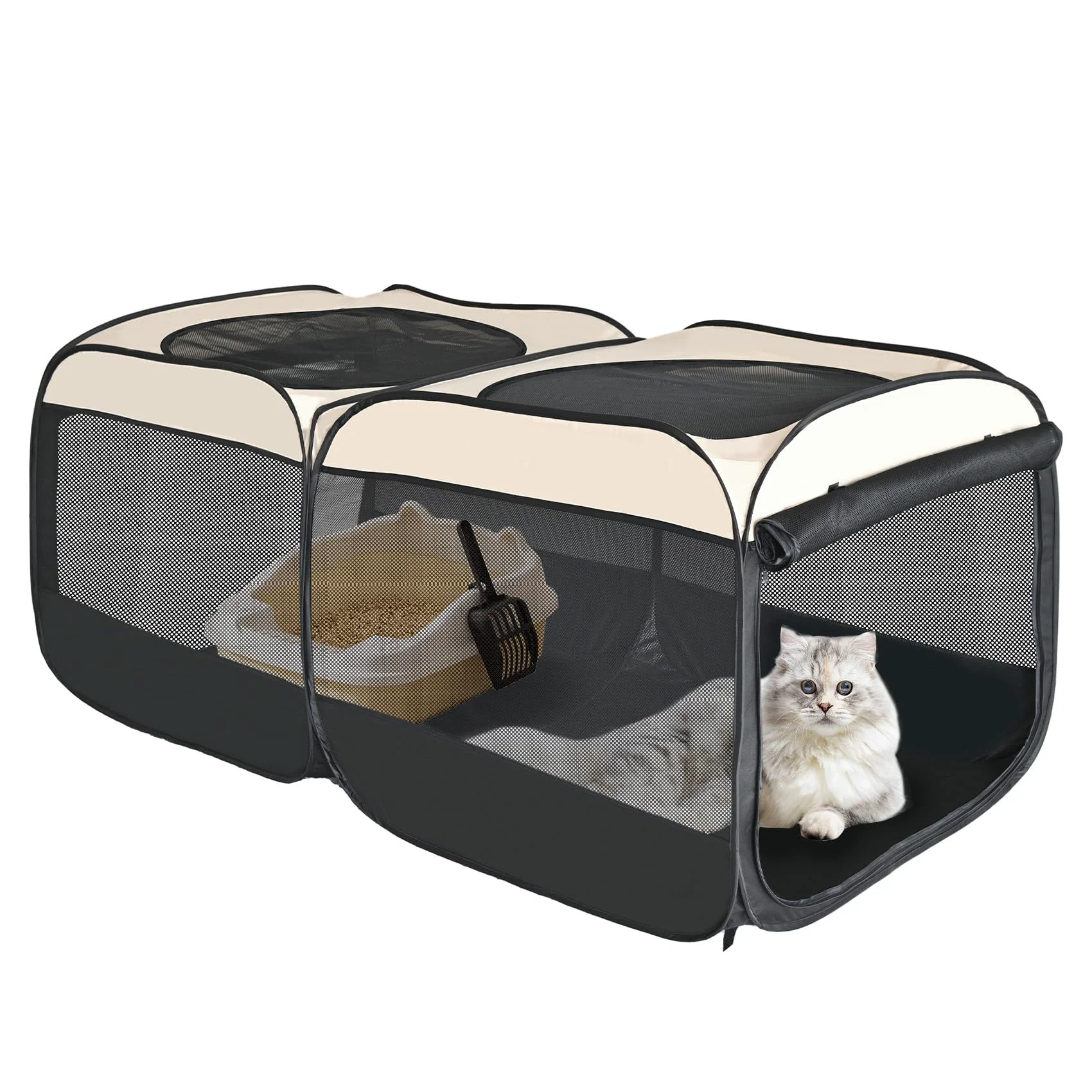 Secure EighteenTek 2-in-1 Pop-Up Playpen for Small Pets — Assembly- Indoor Outdoor Kitten Puppy Enclosure 58 Excellent