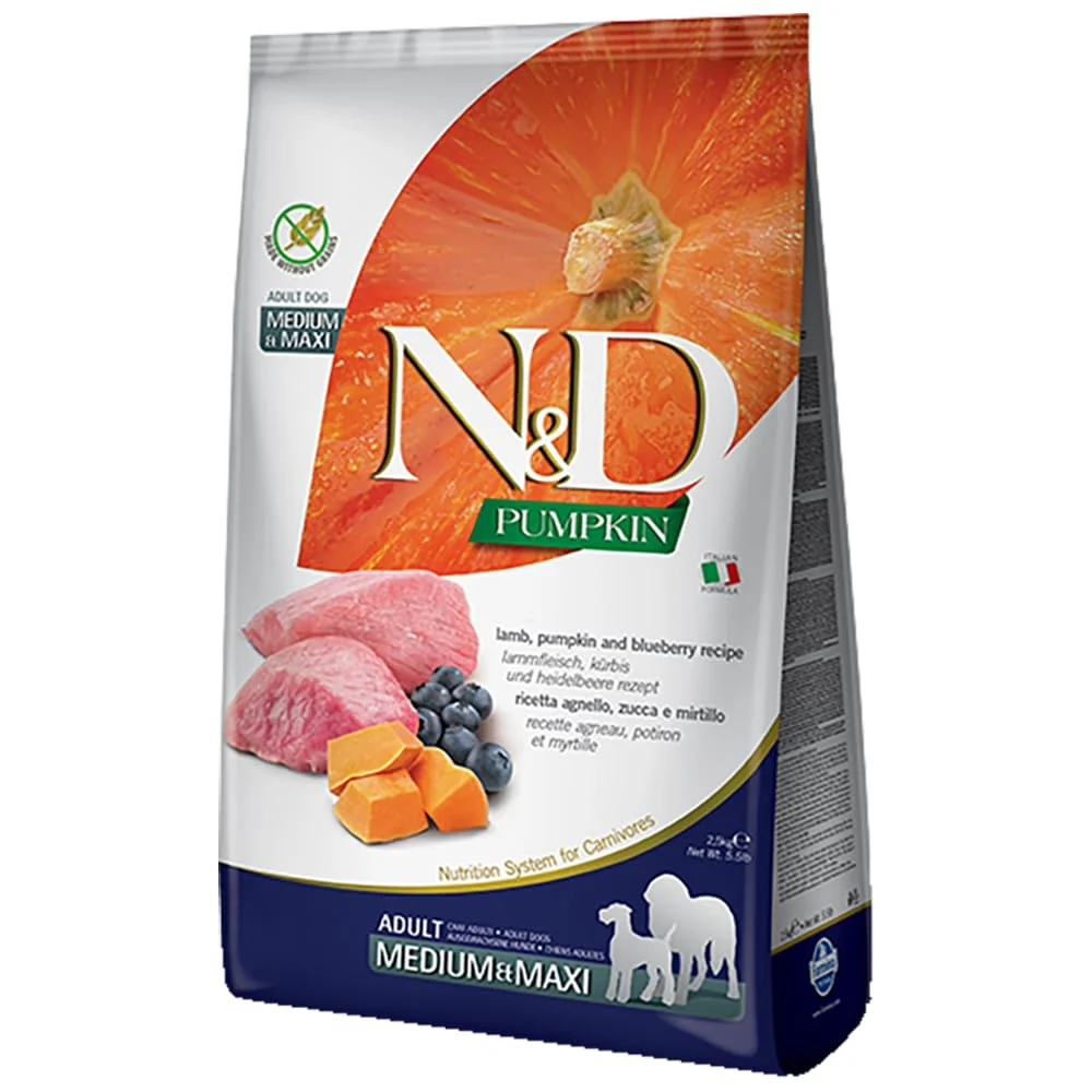 Practical N D Farmina Natural Delicious Pumpkin Grain- Lamb Blueberry Dry Dog Food – 26.4 lb Breathable