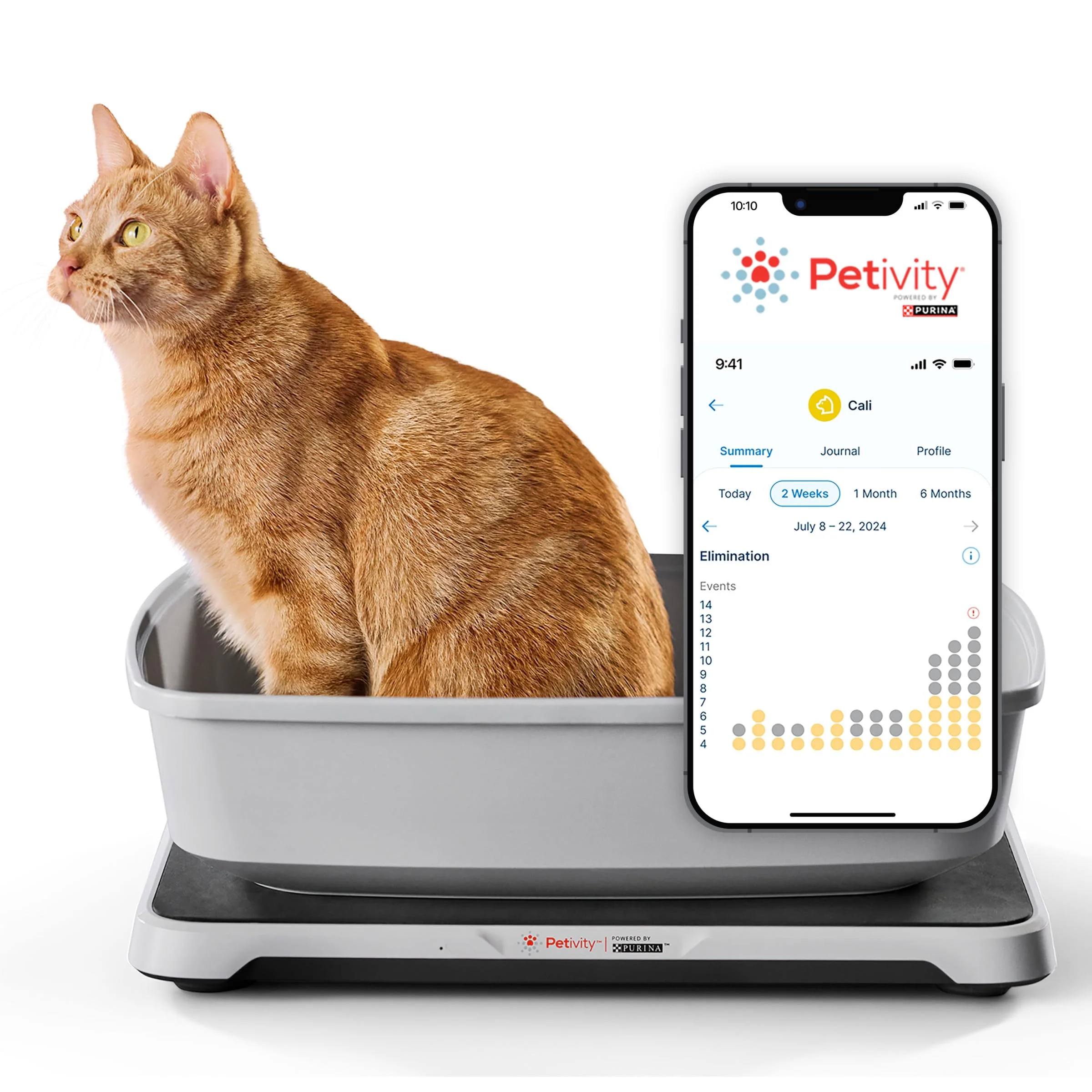 Contemporary Petivity Smart Litter Box Monitor — Cat Weight Tracking AI Alerts Reports Verified