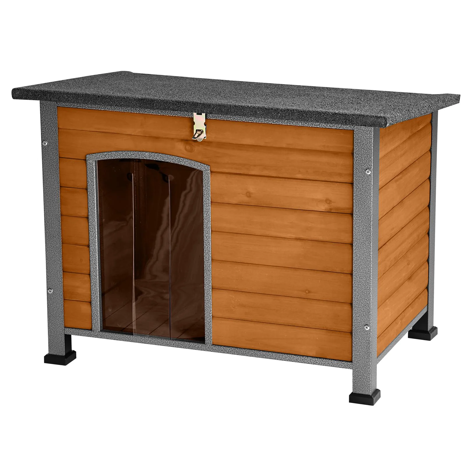 Versatile Suumerpety Indoor Outdoor Dog House — Weatherproof Wooden Kennel with Anti-Chew Iron Frame 33.5 L x 22 W x 25.2 H Comfortable