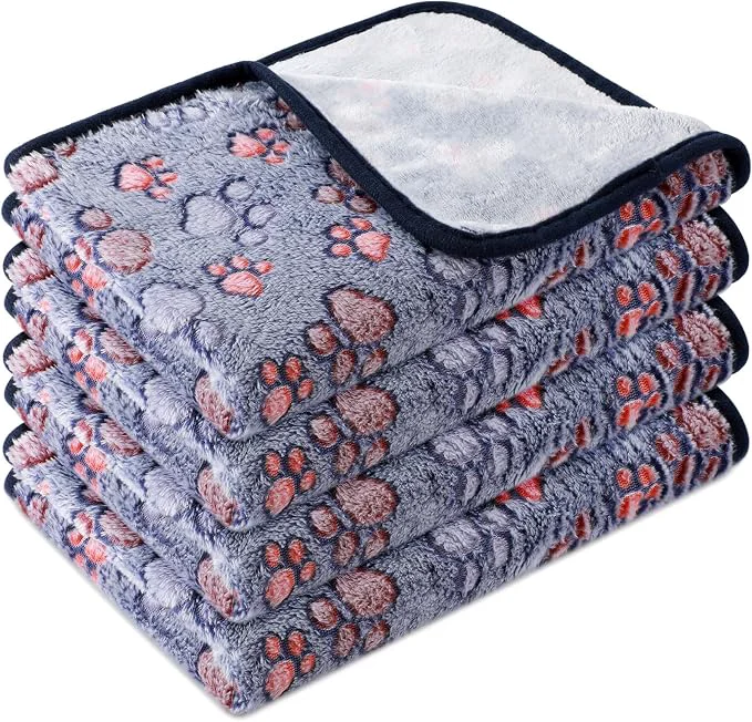 Healthy Tatuo 4 Pcs Dog Blanket for Pet Cat Blankets Indoor Puppy Teething Stuff Toys Soft
