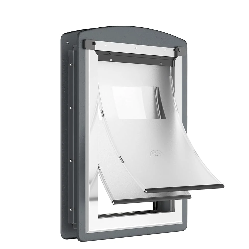 Easy-to-Use MAVRICPOWER Steel Large Dog Door – Two Sliding Panels Weatherproof for Large Dogs up to 100 lb Innovative