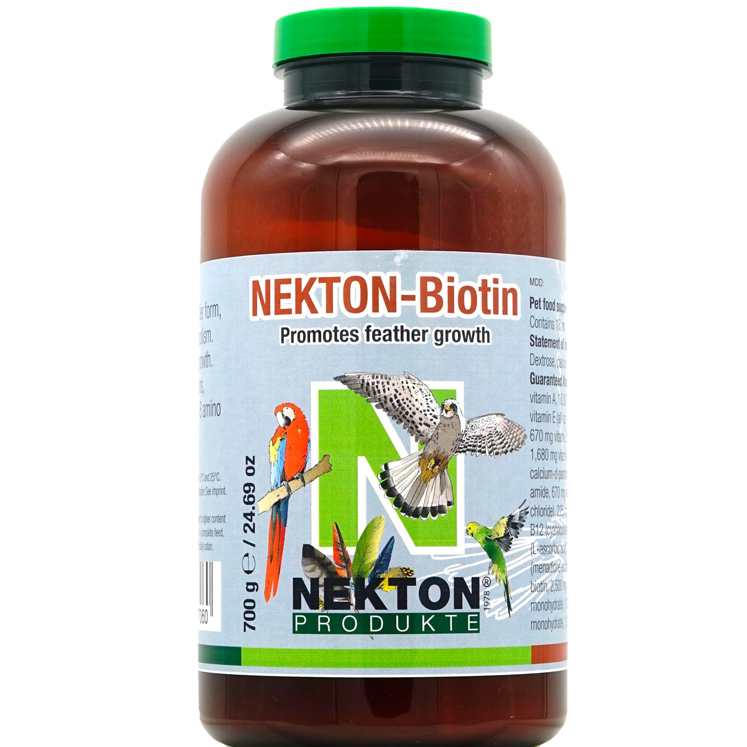 Lightweight Nekton Biotin 700g Fruit for Bird Feathering – Molt Support Plumage Health Environmentally Friendly