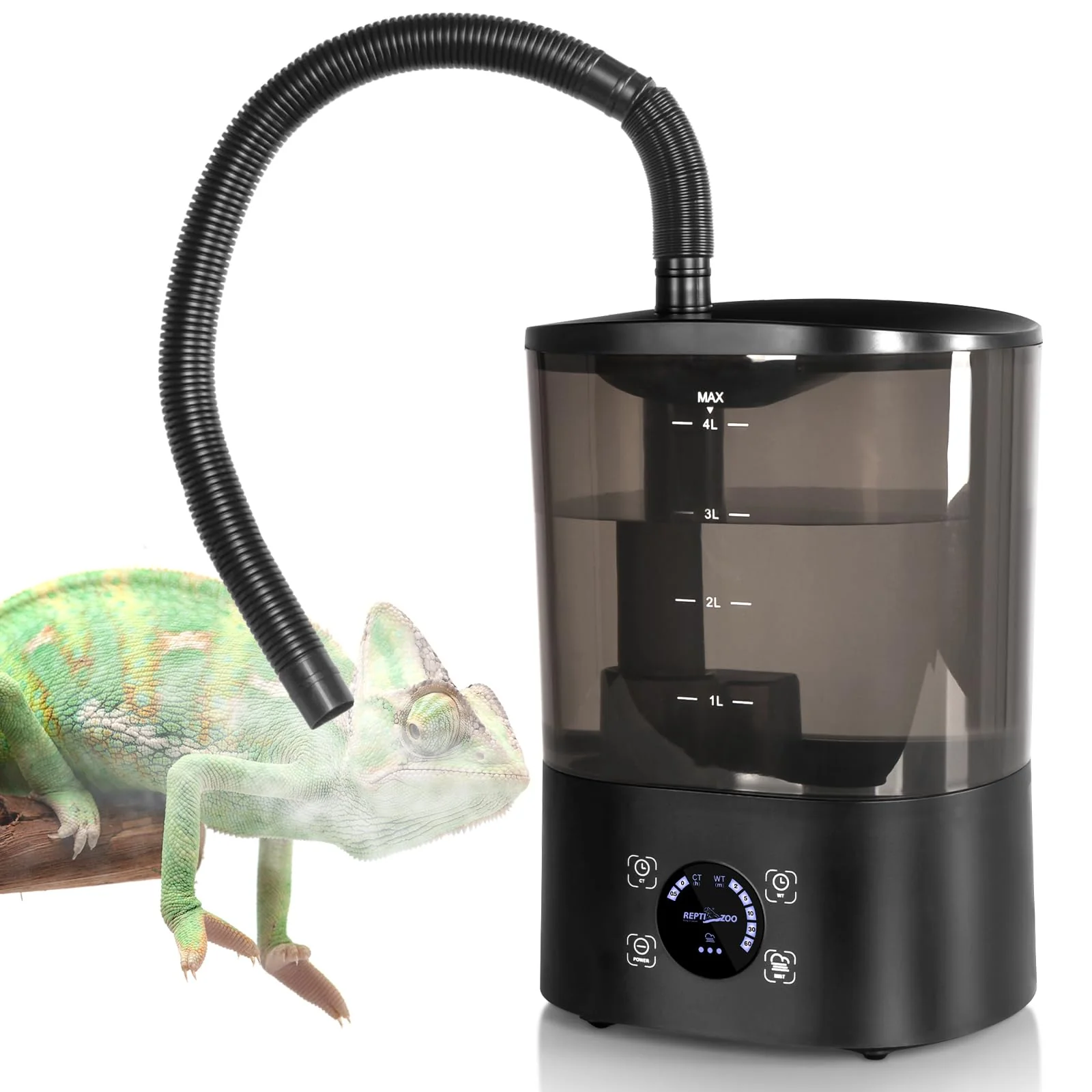 Traditional REPTI ZOO 4L Reptile Fogger Mister Quiet Leak-Proof Humidifier with Integrated Water Tank Durable