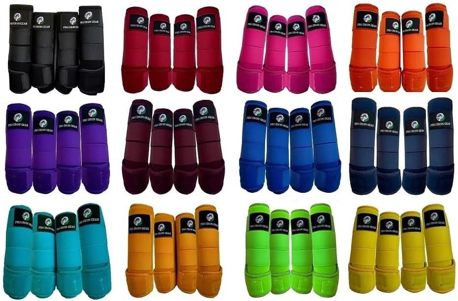 Advanced Horse Medicine Brushing Boots Leg Wraps Protection Gear Set of 2 and Set of 4 in 14 Colors Fast