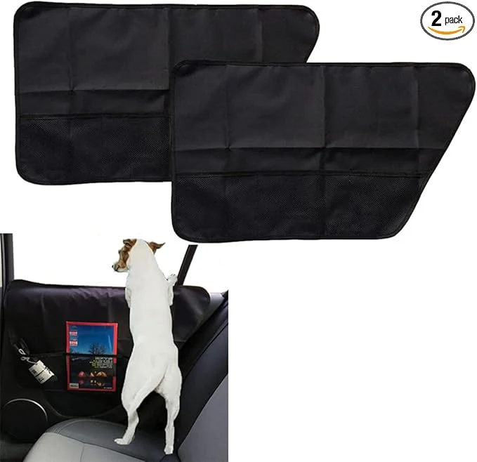 Crafted 2-Pack Dog Car Door Guard - Anti-Scratch Back Seat Protector - Oxford Fabric Black - Pet Supplies - Car Accessories for DogsAbout ThisOverview Innovative