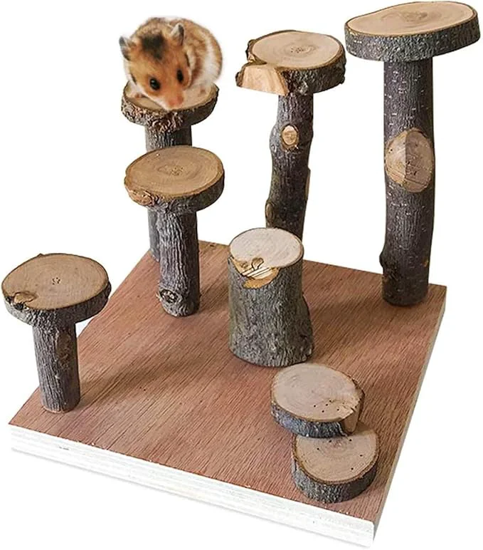 Certified Hamster Climbing Wooden Stand Platform Hamster Cage Playground Natural Wood Bridge ramp Toys for Dwarf Hamsters Syrians Gerbil Mouse RatAbout ThisOverview Solid
