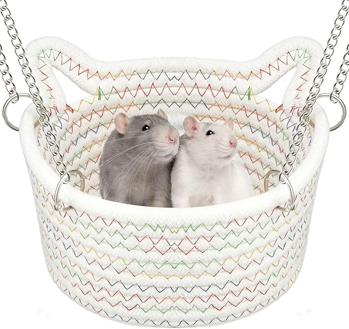 Elite JWShang X-Large Small Animal Hammock - Chew Proof Hanging Rat Bed Basket Durable Cage Accessory With Sturdy Chains Snuggling Sleeping Nest for Small Animals Sugar GliderAbout ThisOverview Eco-Friendly