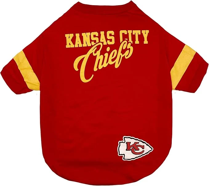 Genuine NFL Kansas City Chiefs Dog Cat T-Shirt Small. Football PET TEE for NFL Team Fans. New Updated Fashionable Stripe Design Durable CuteAbout ThisOverview Specialty