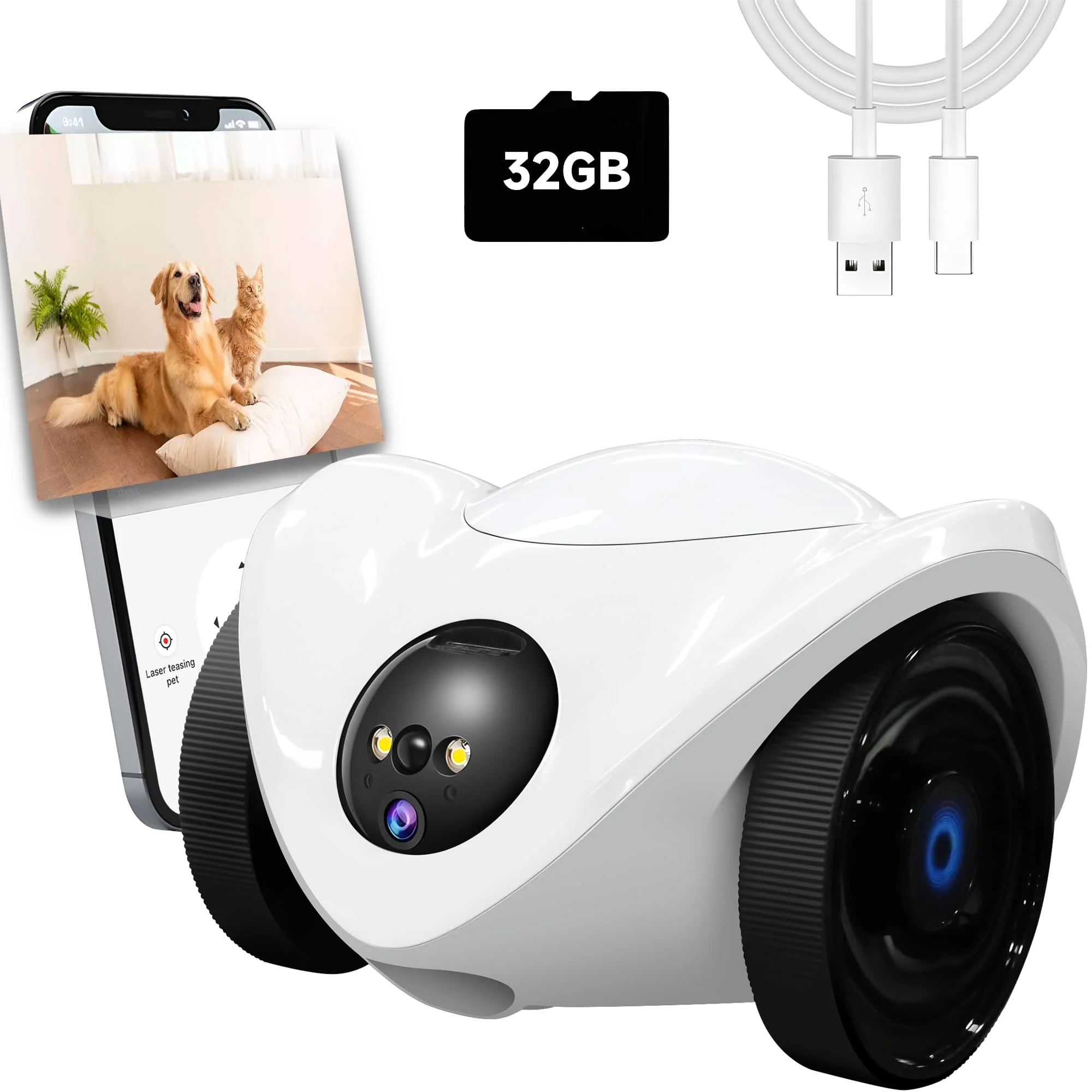 Convenient OROMVO Pet Camera Treat Dispenser – 1080P Movable Robot Cam 2.4GHz WiFi Night Vision Relaxed