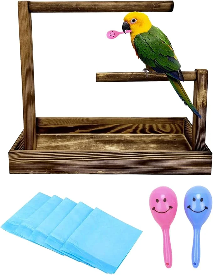 Responsible 8 Pcs Small Bird Training Stand Set Portable Tabletop Birds Perch Desktop Superior
