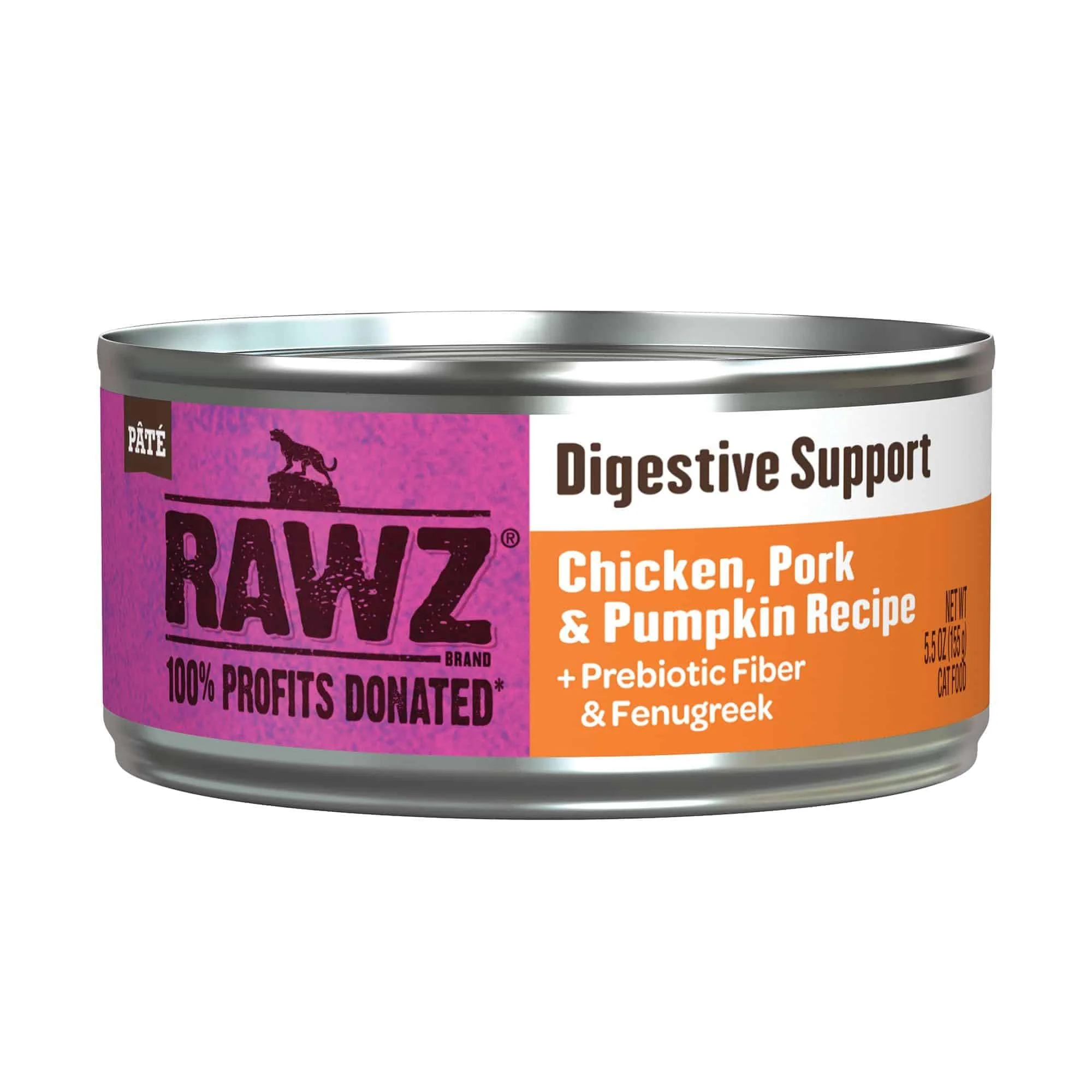 Fine Crafted Rawz Digestive Support Cat Food - 24 Pack 5.5 oz Cans Chicken Pork Pumpkin Smooth