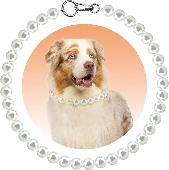 Healthy KUDES Chunky Pearl Dog Necklace Beads 20mm Elegant Classic Super Big Pearl Collar Necklace Accessories for Medium Large Dogs Occasions and Gatherings White M Neck Girth15.7''-17.5'' About ThisOverview High-Grade